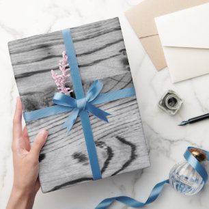 Vintage rustic gray black burnt wood wrapping paper