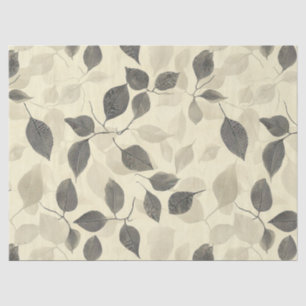 Vintage Rustic Green Leaf Pattern with Cream Base Tissue Paper