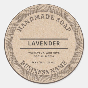 Vintage rustic handmade cardboard soap label