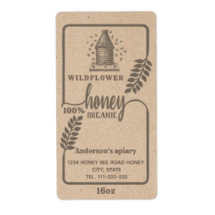 Vintage rustic Kraft beehive honey branch jar