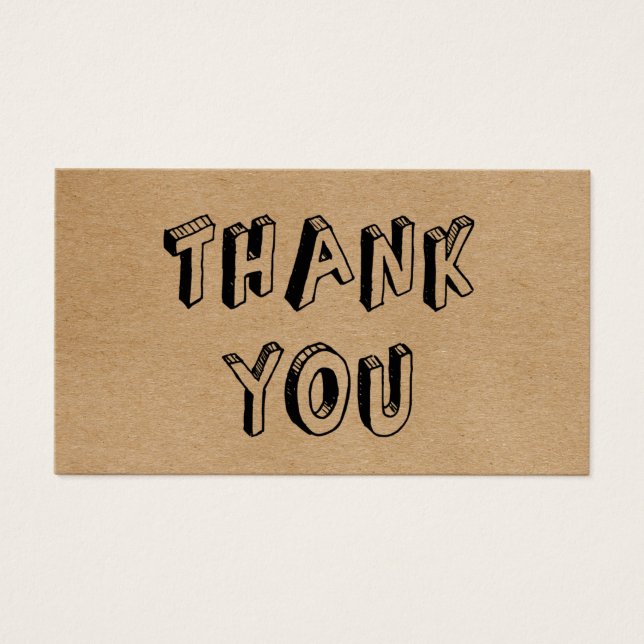 Vintage Rustic Kraft Thank You Card (Front)