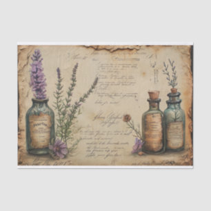 Vintage Rustic Lavender Apothecary Decoupage Tissue Paper