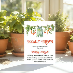 Vintage Rustic Locally Grown Garden Baby Shower Invitation