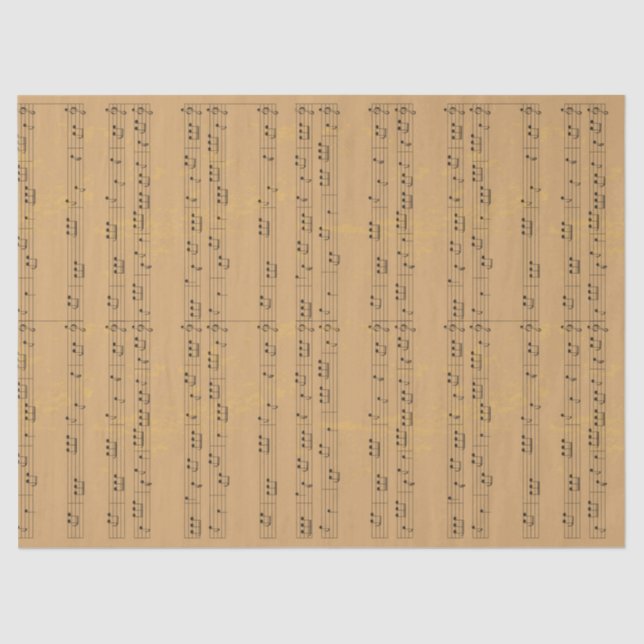 Vintage Rustic Music-Sheet Tissue Paper (Front)