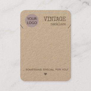 Vintage Rustic Natural Paper Necklace Holder Brown Business Card