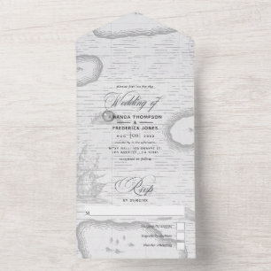 Vintage Rustic Nautical Wedding All In One Invitat Invitation