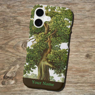 Vintage Rustic Oak Tree Custom Name