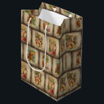 Vintage Rustic Old World Father Christmas Collage Medium Gift Bag<br><div class="desc">Festive tiled collection of antique Christmas card illustrations featuring old world Father Christmas in ornate robes giving presents to happy children. Each tile is a rich distressed sepia. Pattern is seamless and scaleable.</div>