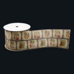 Vintage Rustic Old World Father Christmas Collage Satin Ribbon<br><div class="desc">Festive tiled collection of antique Christmas card illustrations featuring old world Father Christmas in ornate robes giving presents to happy children. Each tile is a rich distressed sepia. Pattern is seamless and scaleable.</div>