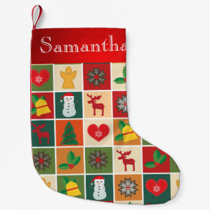 Vintage Rustic Patchwork Christmas Stocking Custom