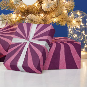 Vintage Rustic Pink Starburst Pattern Wrapping Paper