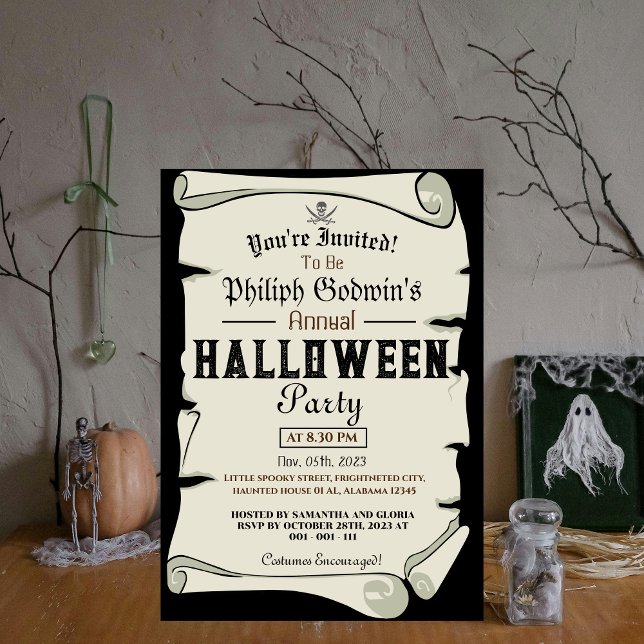 Vintage rustic Pirates Halloween Costume Party  Invitation (Creator Uploaded)