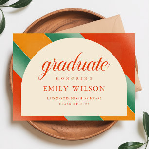 Vintage Rustic Retro Grad Graduation Thank You Postcard