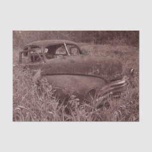 Vintage Rustic Retro Sepia Brown Car Old Texture Tissue Paper