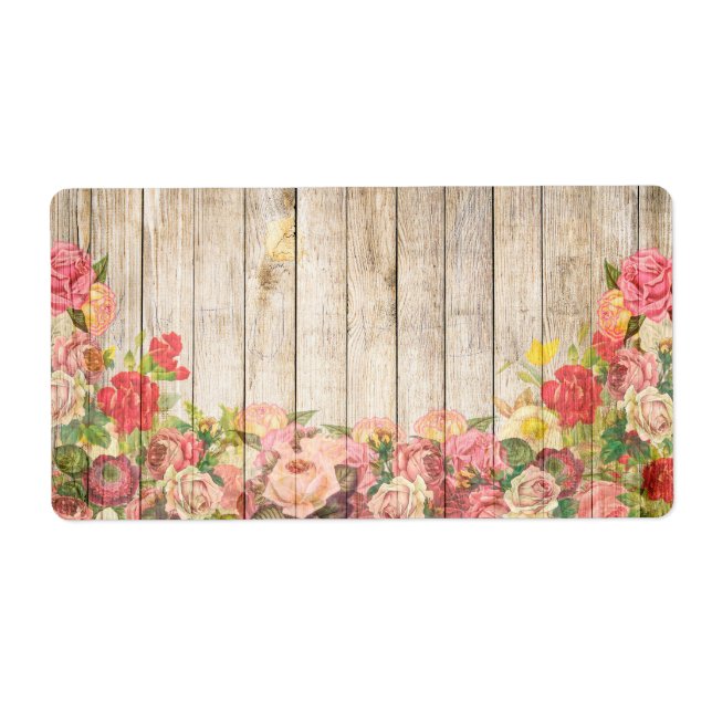 Vintage Rustic Romantic Roses Wood (Front)
