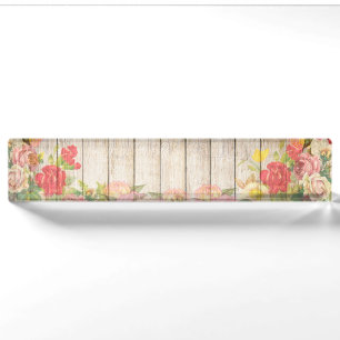 Vintage Rustic Romantic Roses Wood Nameplate