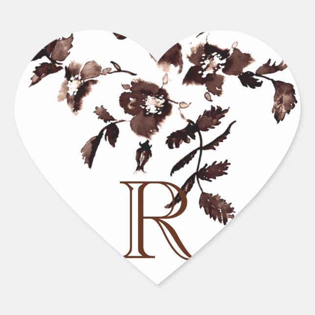 Vintage rustic Rose Heart Sticker (Front)
