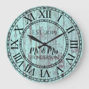 Vintage Rustic Shabby Chic Distressed Antique Cool Large Clock
