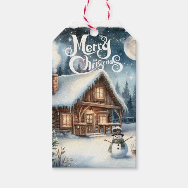 Vintage/Rustic/Snowman/Christmas Gift Tags (Front)