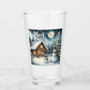Vintage/Rustic/Snowman/Christmas Glass