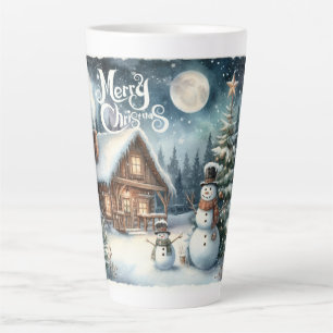 Vintage/Rustic/Snowman/Christmas Latte Mug