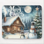 Vintage/Rustic/Snowman/Christmas Mouse Pad<br><div class="desc">artwork</div>