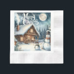 Vintage/Rustic/Snowman/Christmas Napkin<br><div class="desc">artwork</div>
