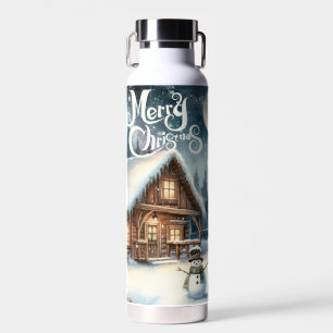 Vintage/Rustic/Snowman/Christmas Water Bottle