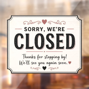 Vintage Rustic Sorry We're Closed Sign Farmhouse