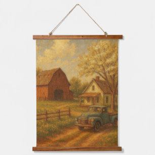 Vintage/rustic spring farm hanging tapestry