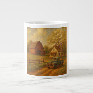 Vintage/rustic spring farm large coffee mug