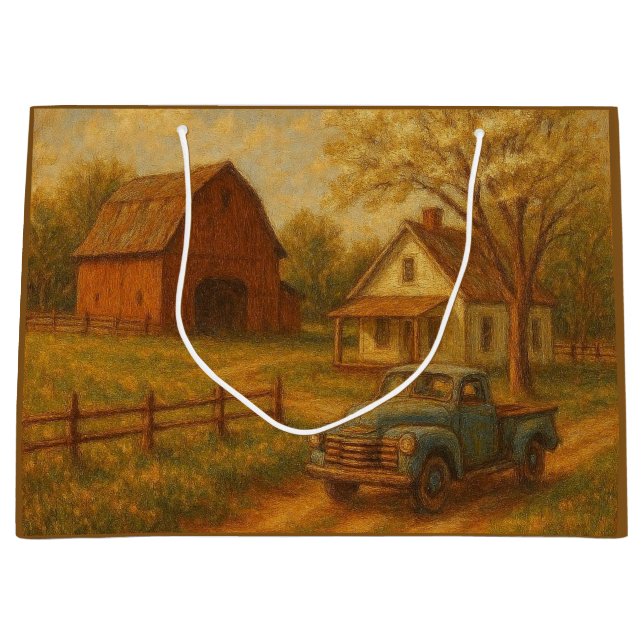 Vintage/rustic spring farm  large gift bag (Front)