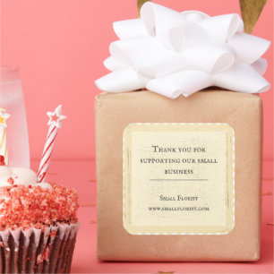 Vintage Rustic Stamp Thank You Square Sticker