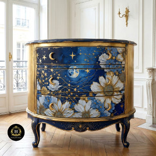 Vintage Rustic Stars Moon Floral Decoupage  Tissue Paper