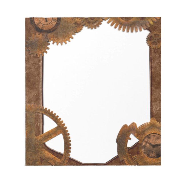 Vintage Rustic Steampunk Notepad (Front)
