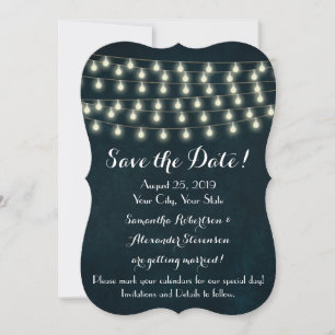 Vintage Rustic String Lights Save the Date