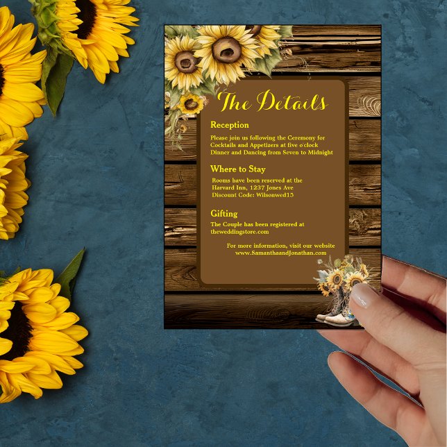 Vintage Rustic Sunflowers Country Details Card (Creator Uploaded)