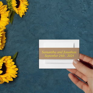 Vintage Rustic Sunflowers Country Wedding  Invitation Belly Band