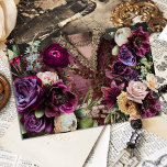 Vintage Rustic Texture Floral Decoupage Tissue Paper<br><div class="desc">French Country Purple Floral Vintage Decoupage Tissue Paper</div>