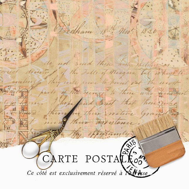Vintage Rustic Texture Handwriting Decoupage  Tissue Paper (Creator Uploaded)