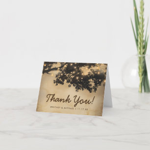 Vintage Rustic Tree Wedding Thank You Card