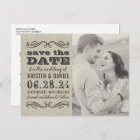 Vintage Rustic Typography | Photo Save the Date