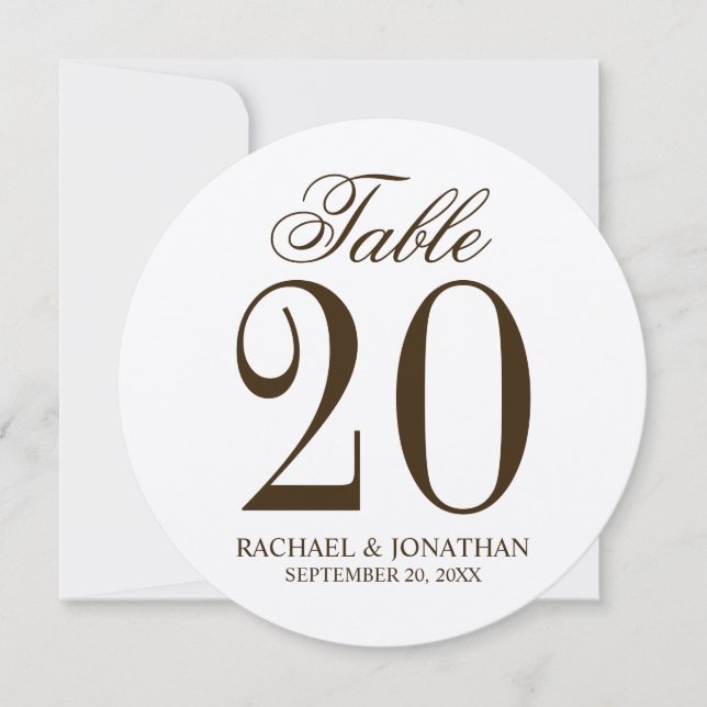 Vintage Rustic Wedding Circle Table Number (Front)