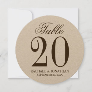 Vintage Rustic Wedding Circle Table Number