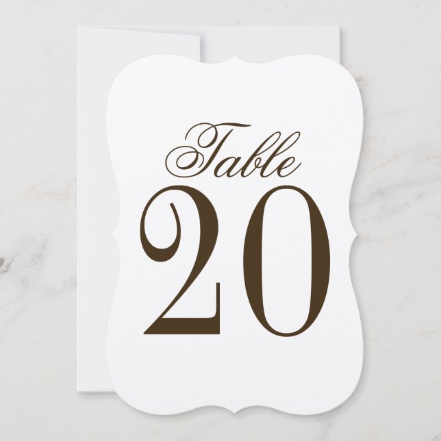 Vintage Rustic Wedding Table Number (Front)