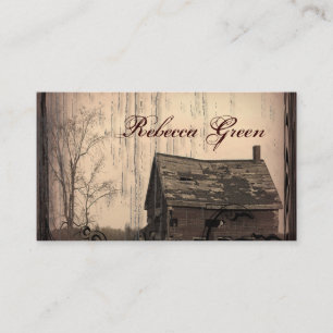 vintage rustic western country barn farm business card