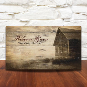 vintage rustic western country barn farm business card