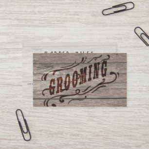 Vintage rustic western grooming business card
