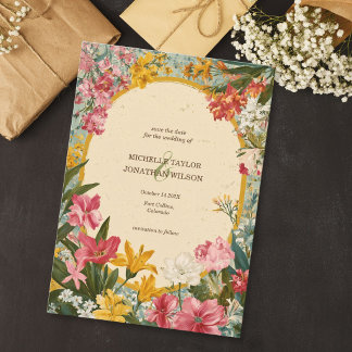 Vintage Rustic Wildflower Cottagecore Invitation