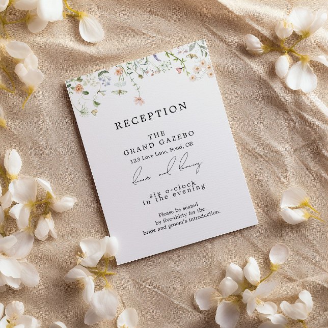 Vintage Rustic Wildflower Wedding Reception Enclosure Card (Creator Uploaded)